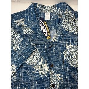 Palmwave Men's Hawaii Medium Blue Short‎ Sleeve Floral Print With Pocket NWT
